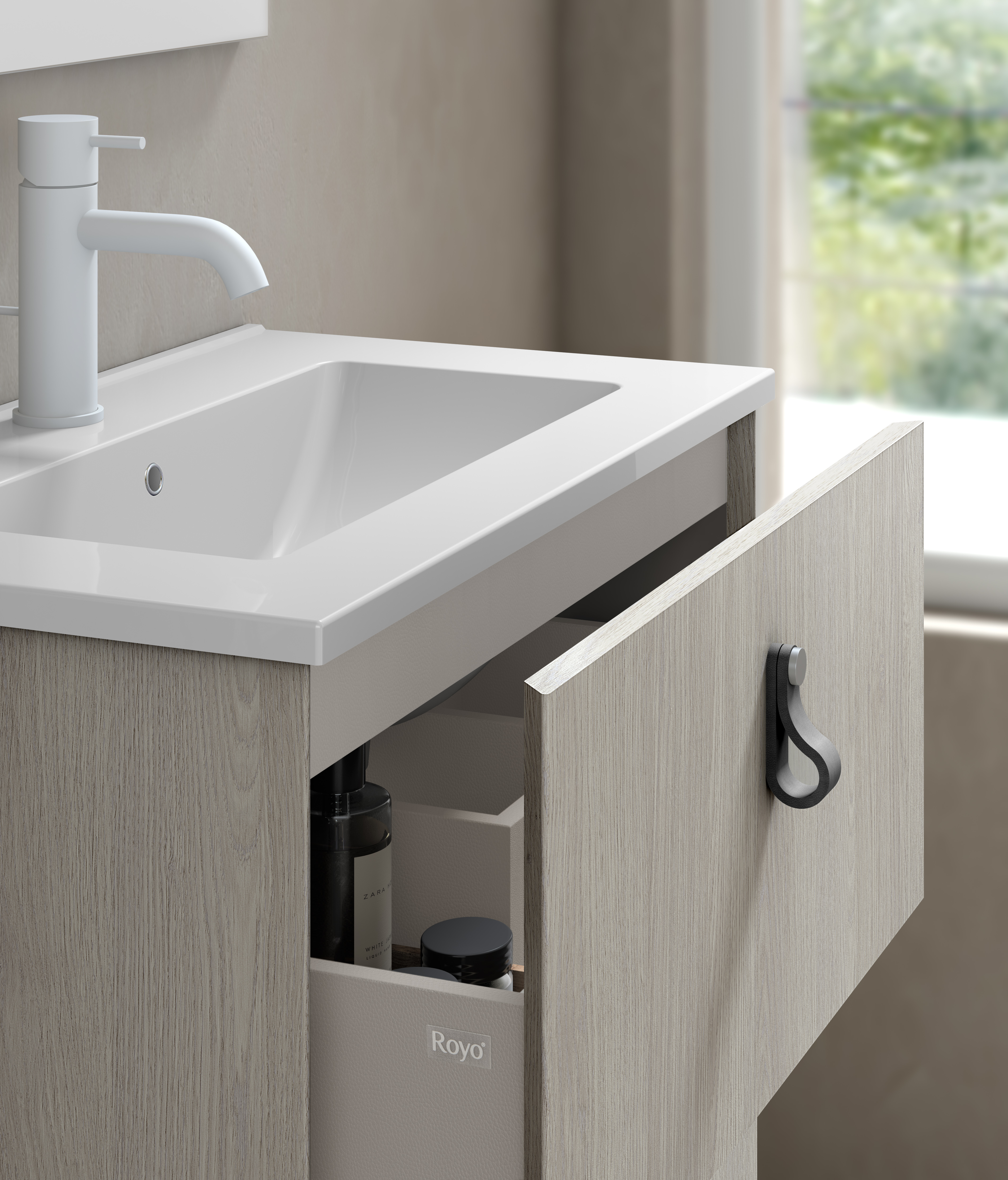 Mueble de baño con lavabo Klein blanco 50x35 cm